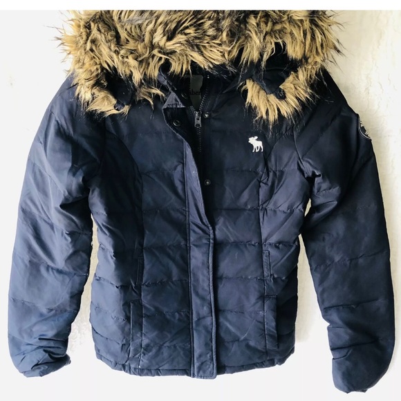 Abercrombie kid puff down jacket coat size large